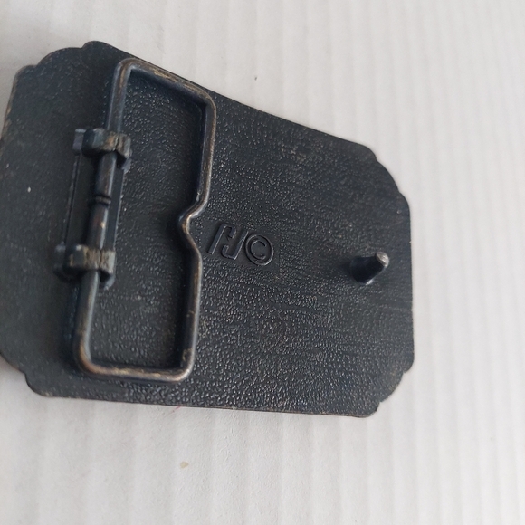 Vintage 1981 Raleigh Lights Rodeo Belt Buckle Brass - Picture 2 of 3